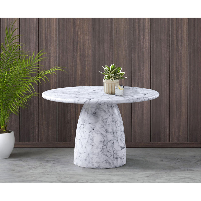 Meridian Cosenza White 48.5" Marble Finish Concrete Dining Table IMAGE 3
