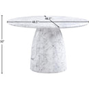 Meridian Cosenza White 48.5" Marble Finish Concrete Dining Table IMAGE 6