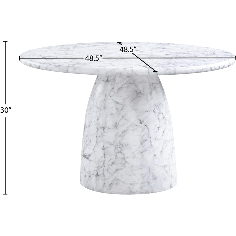 Meridian Cosenza White 48.5" Marble Finish Concrete Dining Table IMAGE 6