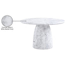 Meridian Cosenza White 48.5" Marble Finish Concrete Dining Table IMAGE 7