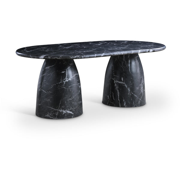 Meridian Cosenza Black 78" Marble Finish Concrete Dining Table (3 Boxes) IMAGE 1
