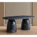 Meridian Cosenza Black 78" Marble Finish Concrete Dining Table (3 Boxes) IMAGE 3