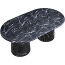Meridian Cosenza Black 78" Marble Finish Concrete Dining Table (3 Boxes) IMAGE 6