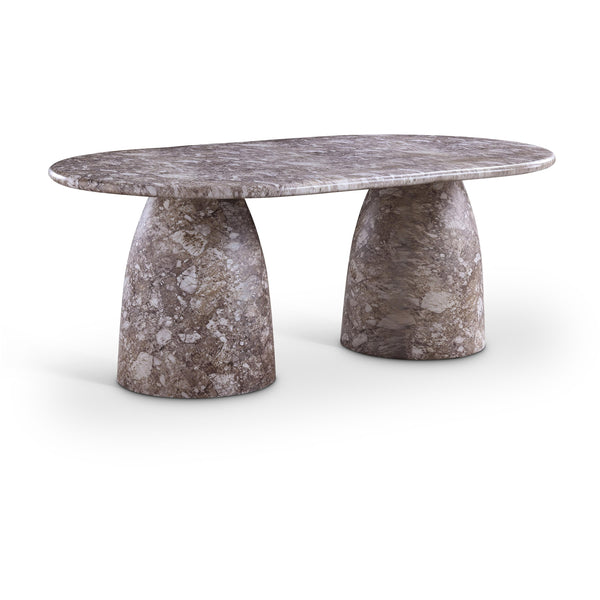 Meridian Cosenza Brown 78" Marble Finish Concrete Dining Table (3 Boxes) IMAGE 1