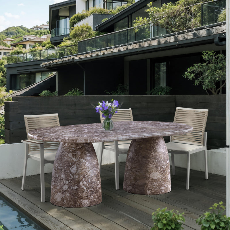 Meridian Cosenza Brown 78" Marble Finish Concrete Dining Table (3 Boxes) IMAGE 2