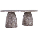 Meridian Cosenza Brown 78" Marble Finish Concrete Dining Table (3 Boxes) IMAGE 4