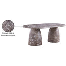 Meridian Cosenza Brown 78" Marble Finish Concrete Dining Table (3 Boxes) IMAGE 8