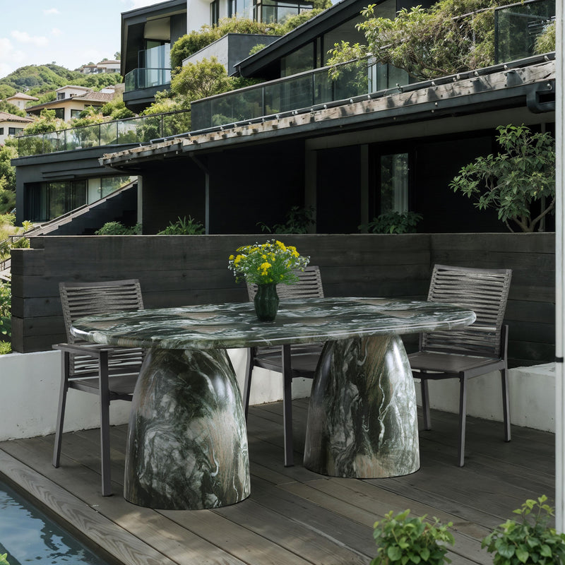 Meridian Cosenza Green 78" Marble Finish Concrete Dining Table (3 Boxes) IMAGE 2