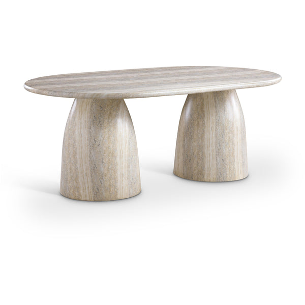 Meridian Cosenza Travertine 78" Travertine Finish Concrete Dining Table (3 Boxes) IMAGE 1
