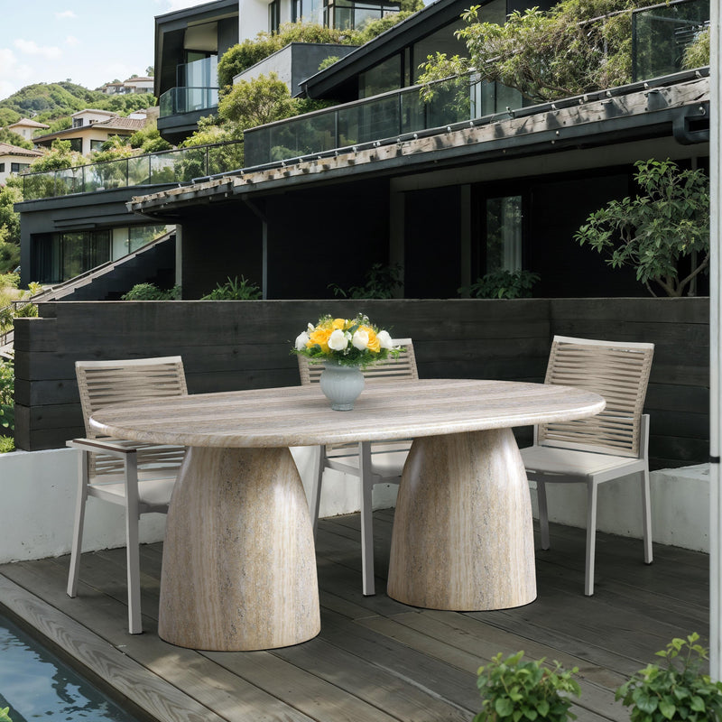 Meridian Cosenza Travertine 78" Travertine Finish Concrete Dining Table (3 Boxes) IMAGE 2