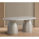 Meridian Cosenza Travertine 78" Travertine Finish Concrete Dining Table (3 Boxes) IMAGE 3