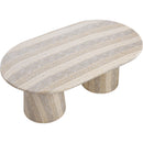 Meridian Cosenza Travertine 78" Travertine Finish Concrete Dining Table (3 Boxes) IMAGE 6