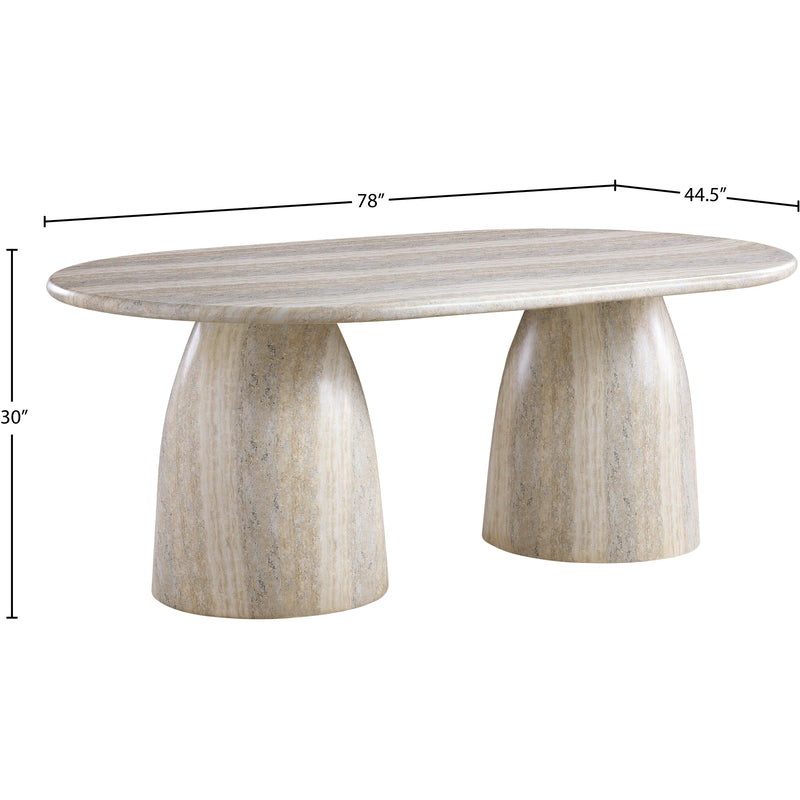 Meridian Cosenza Travertine 78" Travertine Finish Concrete Dining Table (3 Boxes) IMAGE 7