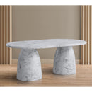 Meridian Cosenza White 78" Marble Finish Concrete Dining Table (3 Boxes) IMAGE 3