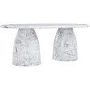 Meridian Cosenza White 78" Marble Finish Concrete Dining Table (3 Boxes) IMAGE 4