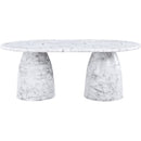 Meridian Cosenza White 78" Marble Finish Concrete Dining Table (3 Boxes) IMAGE 5
