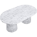 Meridian Cosenza White 78" Marble Finish Concrete Dining Table (3 Boxes) IMAGE 6