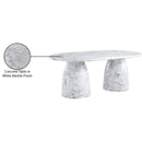 Meridian Cosenza White 78" Marble Finish Concrete Dining Table (3 Boxes) IMAGE 8