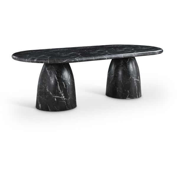Meridian Cosenza Black 96" Marble Finish Concrete Dining Table (3 Boxes) IMAGE 1