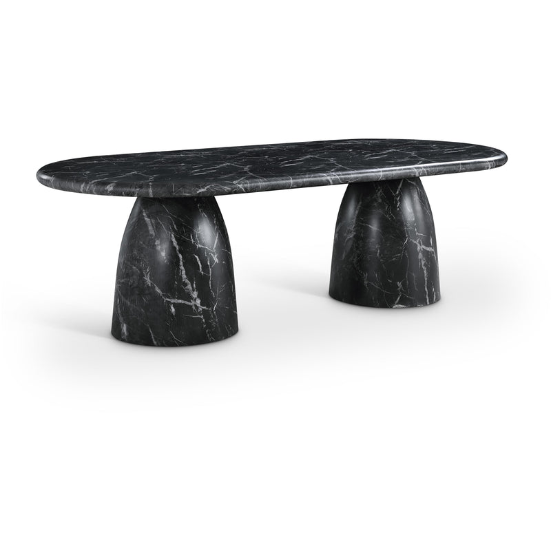 Meridian Cosenza Black 96" Marble Finish Concrete Dining Table (3 Boxes) IMAGE 1