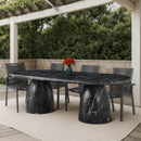 Meridian Cosenza Black 96" Marble Finish Concrete Dining Table (3 Boxes) IMAGE 2