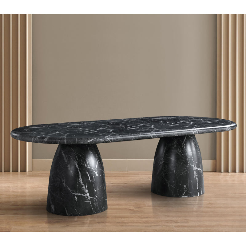 Meridian Cosenza Black 96" Marble Finish Concrete Dining Table (3 Boxes) IMAGE 3