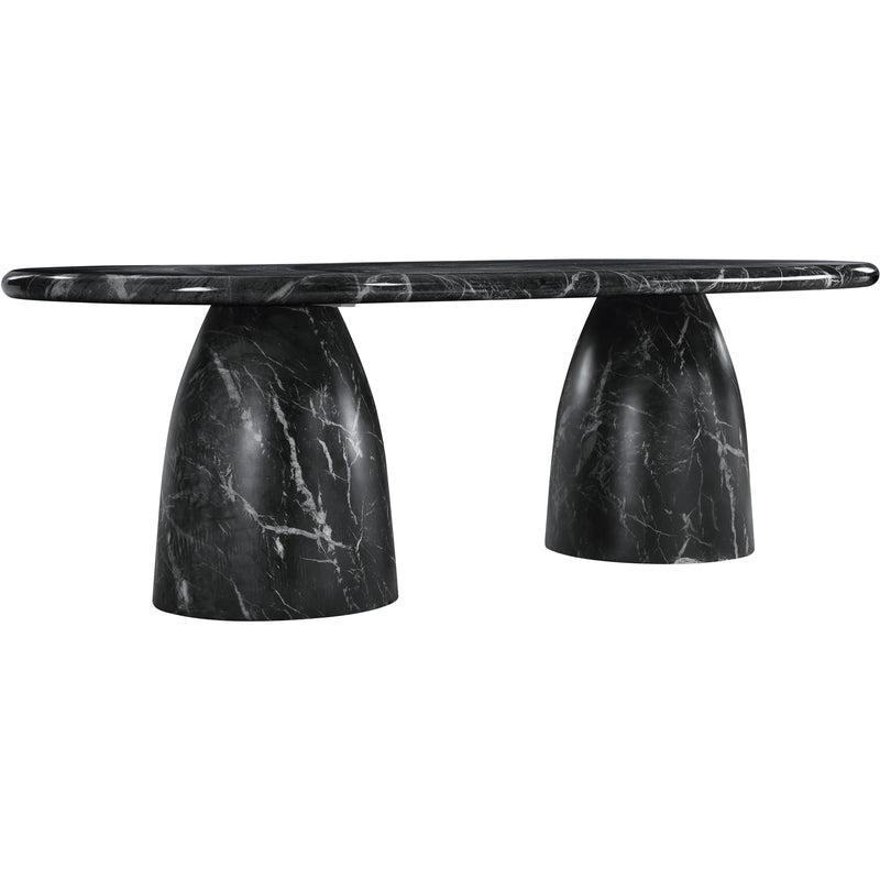 Meridian Cosenza Black 96" Marble Finish Concrete Dining Table (3 Boxes) IMAGE 4