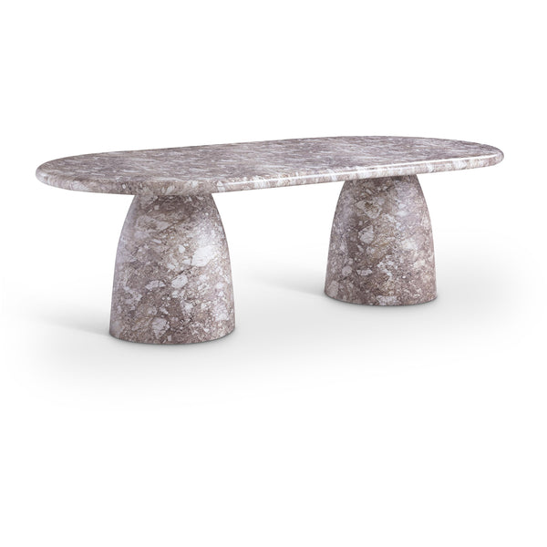 Meridian Cosenza Brown 96" Marble Finish Concrete Dining Table (3 Boxes) IMAGE 1