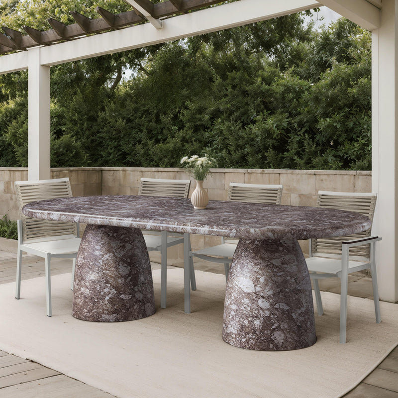 Meridian Cosenza Brown 96" Marble Finish Concrete Dining Table (3 Boxes) IMAGE 2