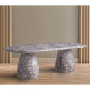 Meridian Cosenza Brown 96" Marble Finish Concrete Dining Table (3 Boxes) IMAGE 3