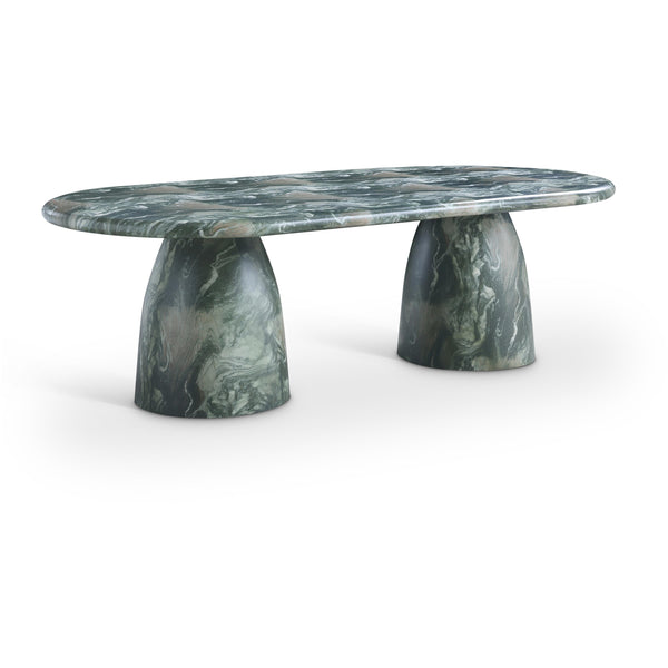 Meridian Cosenza Green 96" Marble Finish Concrete Dining Table (3 Boxes) IMAGE 1