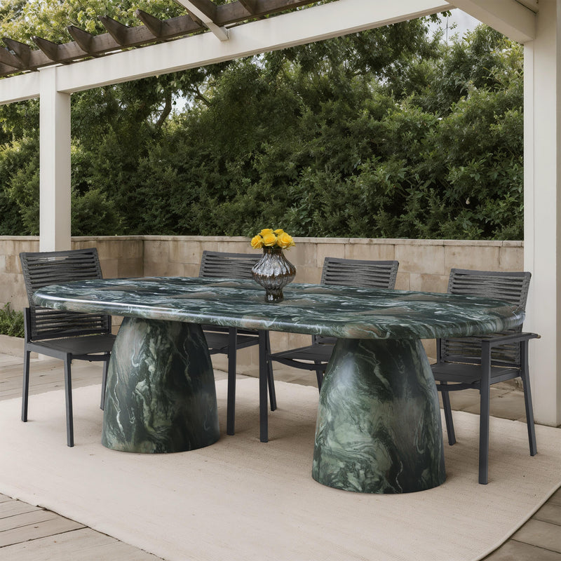 Meridian Cosenza Green 96" Marble Finish Concrete Dining Table (3 Boxes) IMAGE 2