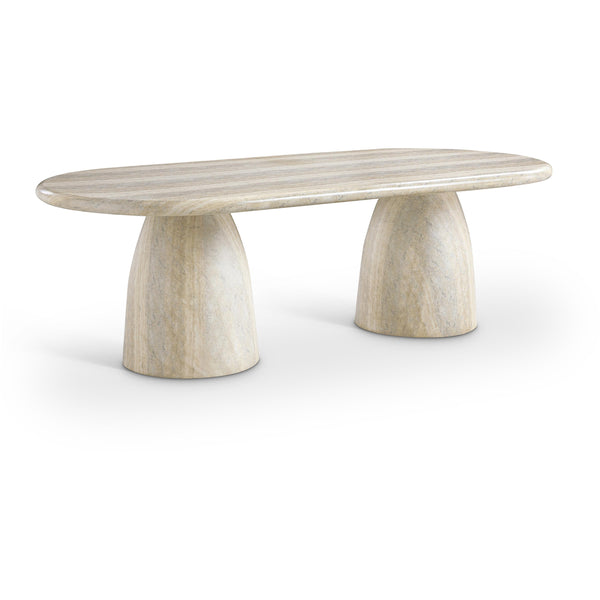 Meridian Cosenza Travertine 96" Travertine Finish Concrete Dining Table (3 Boxes) IMAGE 1