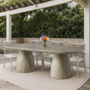Meridian Cosenza Travertine 96" Travertine Finish Concrete Dining Table (3 Boxes) IMAGE 2