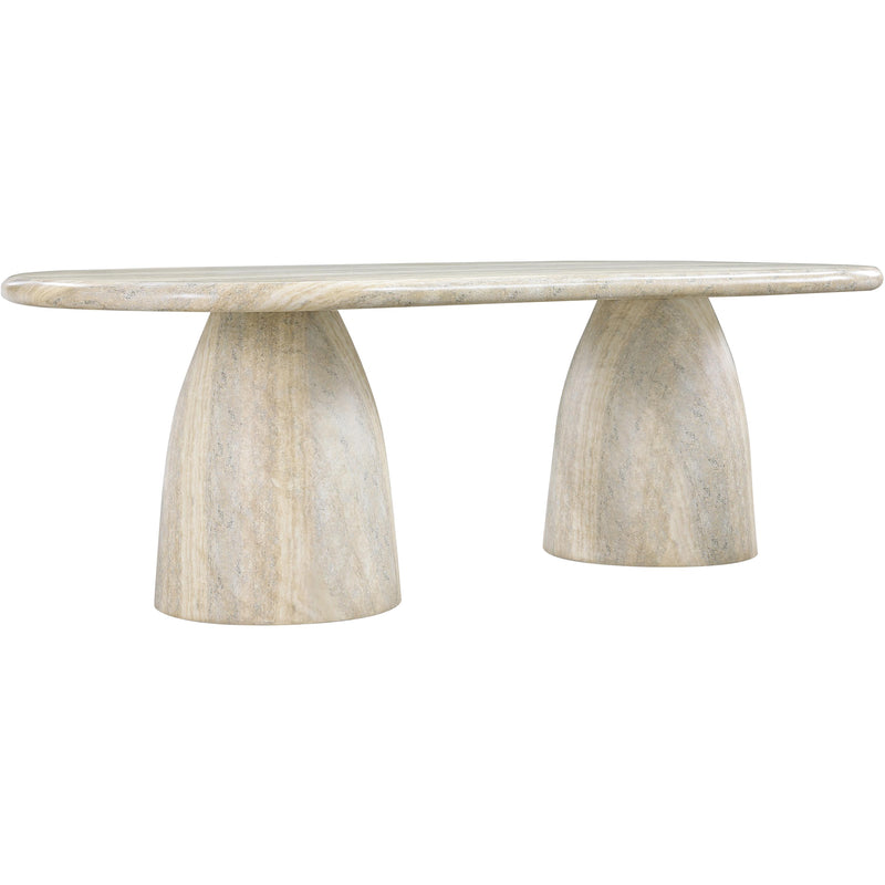 Meridian Cosenza Travertine 96" Travertine Finish Concrete Dining Table (3 Boxes) IMAGE 4