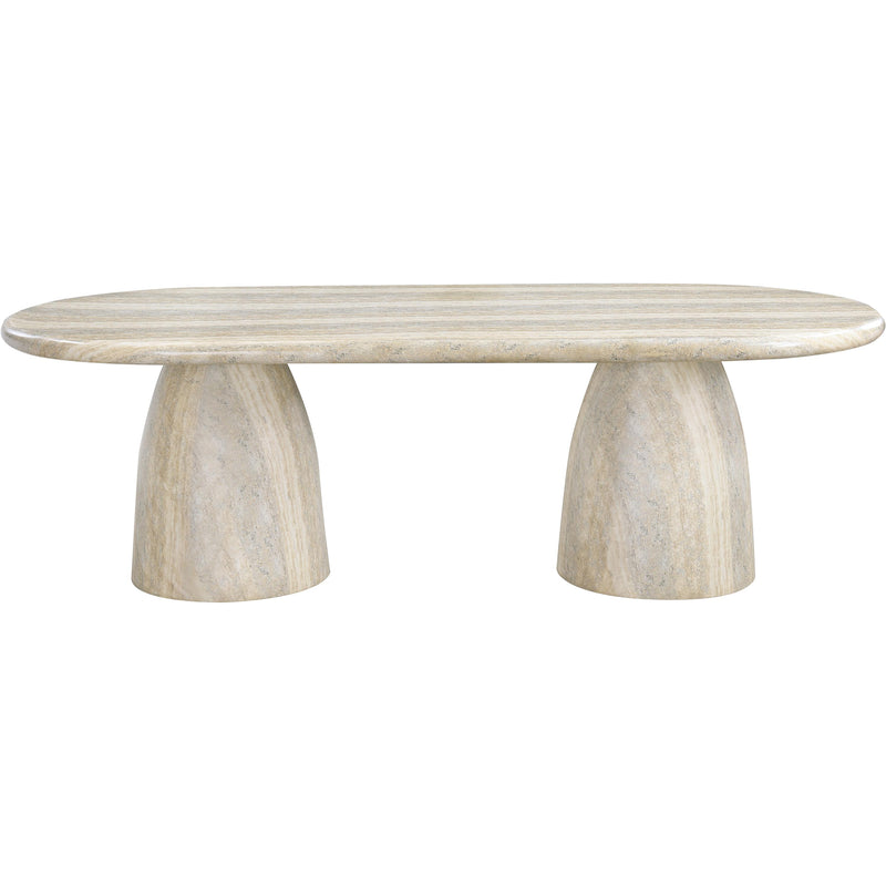 Meridian Cosenza Travertine 96" Travertine Finish Concrete Dining Table (3 Boxes) IMAGE 5