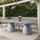 Meridian Cosenza White 96" Marble Finish Concrete Dining Table (3 Boxes) IMAGE 2