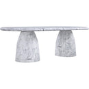 Meridian Cosenza White 96" Marble Finish Concrete Dining Table (3 Boxes) IMAGE 4