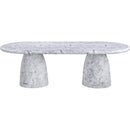 Meridian Cosenza White 96" Marble Finish Concrete Dining Table (3 Boxes) IMAGE 5