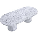 Meridian Cosenza White 96" Marble Finish Concrete Dining Table (3 Boxes) IMAGE 6