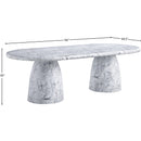 Meridian Cosenza White 96" Marble Finish Concrete Dining Table (3 Boxes) IMAGE 7