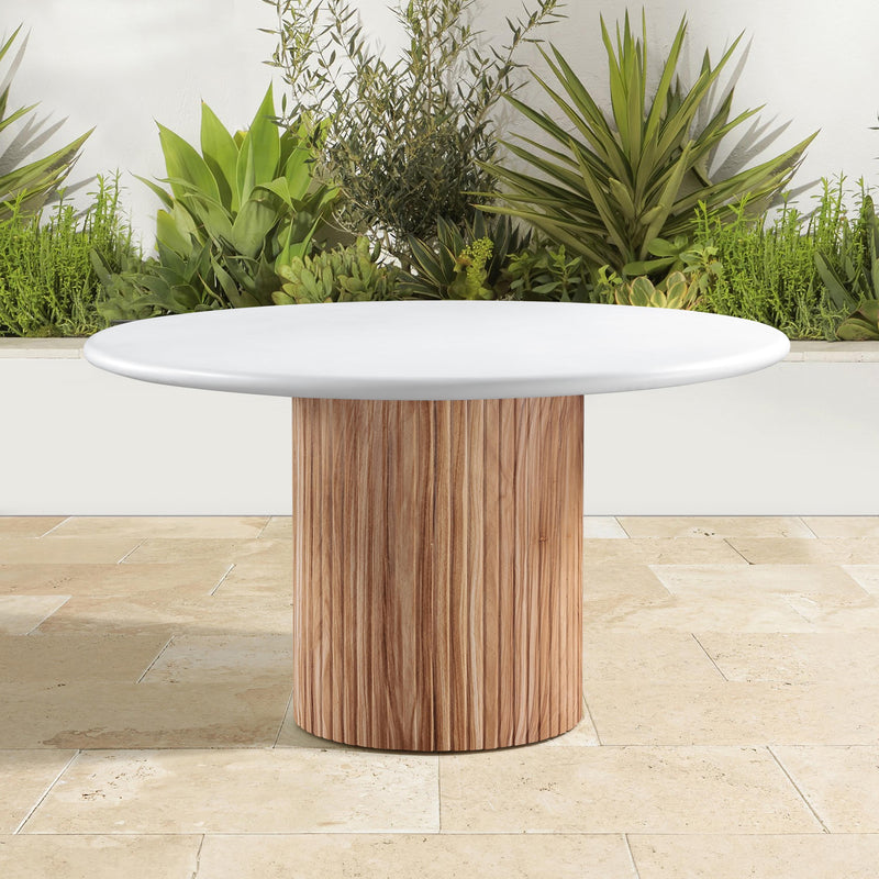 Meridian Sanremo White Concrete 53" Finished Concrete Indoor/Outdoor Dining Table IMAGE 3