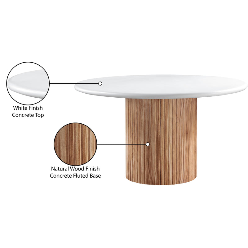 Meridian Sanremo White Concrete 53" Finished Concrete Indoor/Outdoor Dining Table IMAGE 7