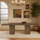  Meridian Mohari 112" / 136" / 160" Brown Solid Wood And Oak Veneer Dining Table IMAGE 2