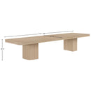  Meridian Mohari 112" / 136" / 160" Natural Solid Wood And Oak Veneer Dining Table IMAGE 14