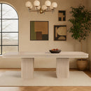  Meridian Mohari 112" / 136" / 160" Natural Solid Wood And Oak Veneer Dining Table IMAGE 2