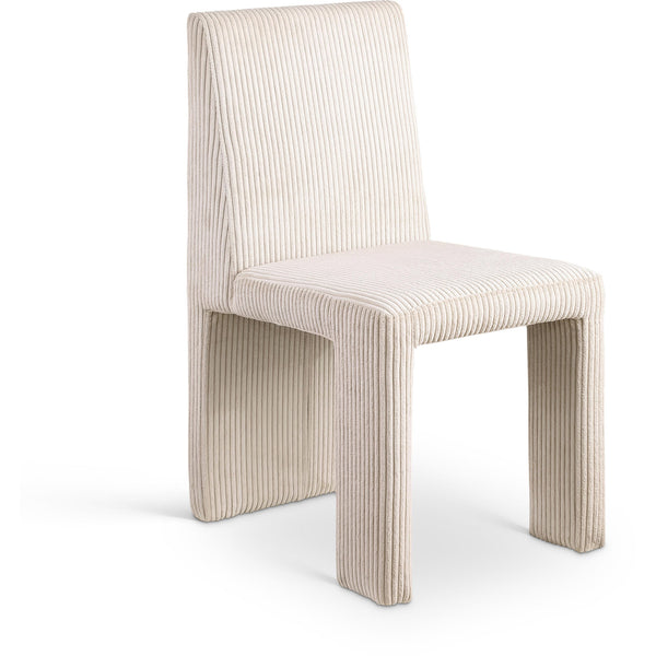 Meridian Benson Beige Microsuede Corduroy Fabric Dining Chair IMAGE 1