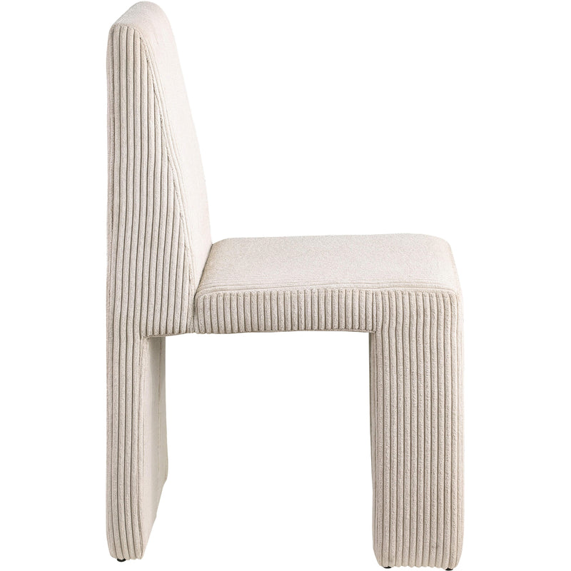 Meridian Benson Beige Microsuede Corduroy Fabric Dining Chair IMAGE 4