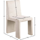 Meridian Benson Beige Microsuede Corduroy Fabric Dining Chair IMAGE 9
