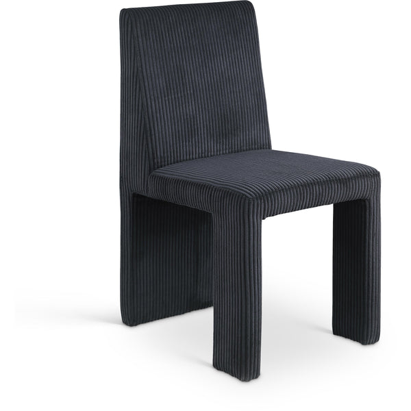 Meridian Benson Black Microsuede Corduroy Fabric Dining Chair IMAGE 1